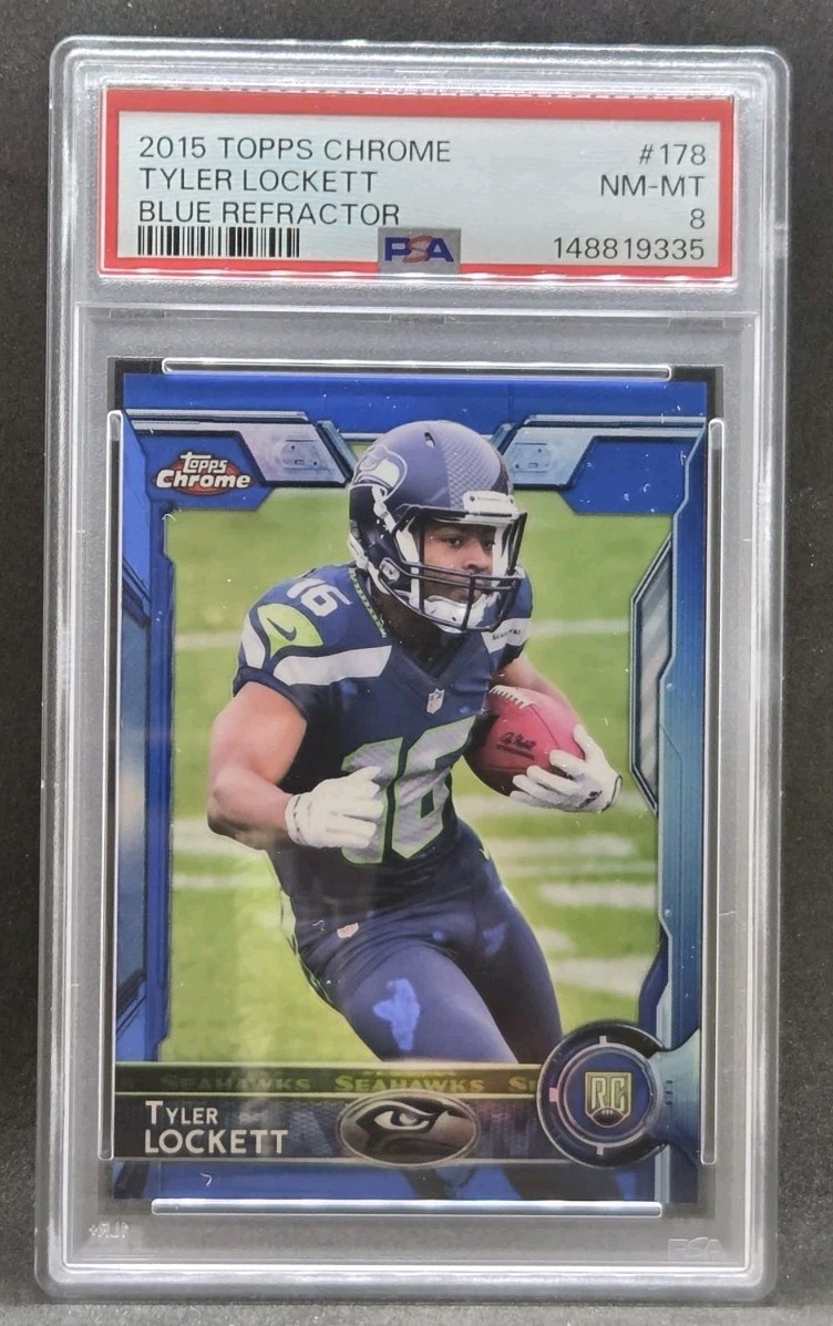 2015 Topps Chrome Tyler Lockett #178 Blue Refractor /199 RC PSA 8