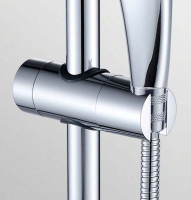 Universal Verstellbare Duschstange Kopf Schieber Halter Grundhalterung Chrom ABS
