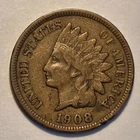 #1 "very fine++" Nicer Low Mintage 1908 S Indian Head Cent