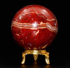 60MM Red Brecciated Jasper Ball Chakra Balance Crystal Healing Gemstone Sphere