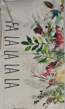 12x20 Christmas Throw Pillow Cover Holiday Holly Fa La La La La  F1 