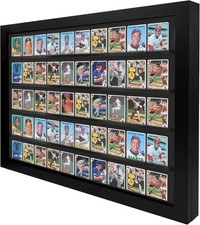 Trading Card Display Case USA 50 Ungraded Sport Top Loader Wood Baseball Frame