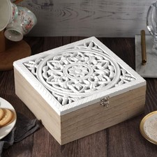 Teeboxen für Teebeutel, Teekiste Holz 9 Fächer, Teebeutel Aufbewahrungsbox mi...