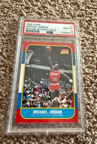 Fleer 1996-97 Decade of Excellence Michael Jordan #4 PSA 10 Bulls Insert