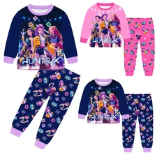 K-pop Demon Hunters Kids Boys Girls Pyjamas Top Pants Outfits Nightwear Pjs Set