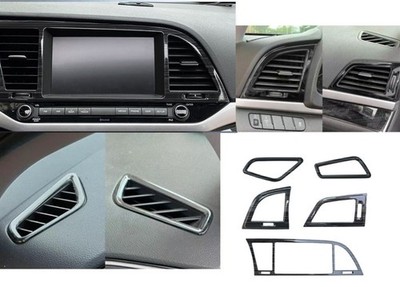 Brushed Black GPS Navigation Air Vent Frame Trim For Hyundai Elantra 2017-2018