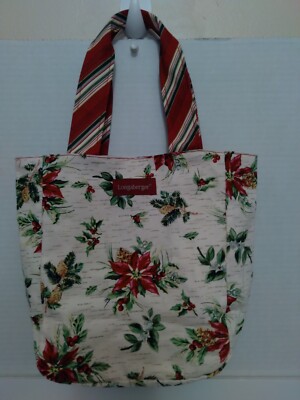 Longaberger - Fabrics - New (Open) - Small Lunch Tote - in Holiday Botanical