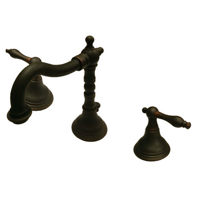 Rustic Oil Rubbed Bronze Sandcast Style Widespread Vanity Bathroom Sink Faucet