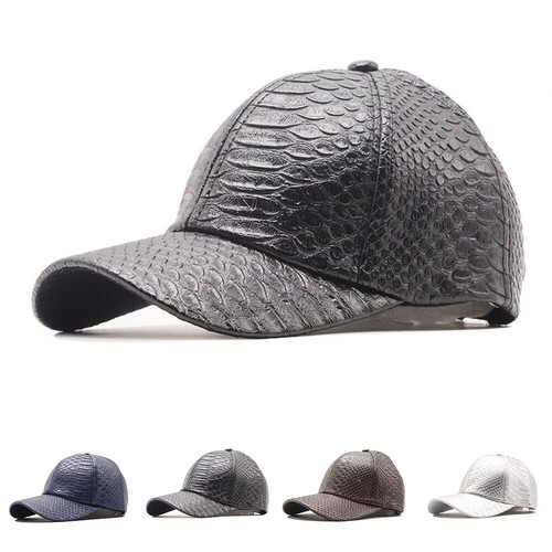 Einstellbare Strapback Kappe aus Kunstleder mit Krokodil Print für Herren - Bild 4 von 15