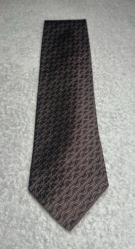 XMI Platinum Neckwear Men’s Silk Tie Purple Abstract Geometric Wide 4” in - Picture 7 of 16