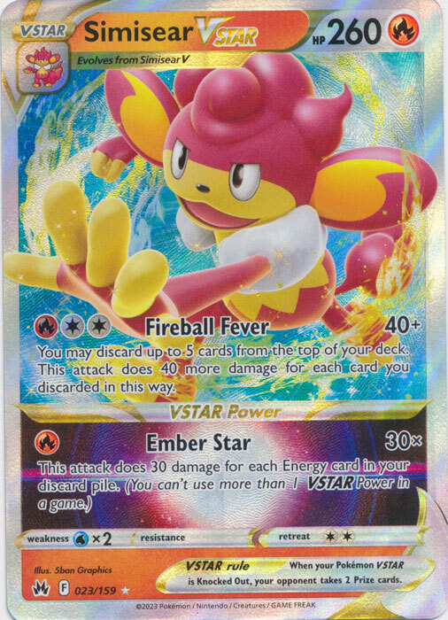 Simisear VSTAR - 023/159 Crown Zenith Ultra Rare Pokemon TCG