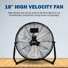 18 Inch High Velocity Metal Industrial Floor Fan for Warehouse Workshop Factory