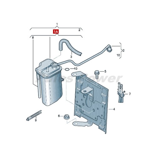 1K0201797AB OEM Charcoal Canister and Hose Pipe For AUDI A3 04-13 TT 07-14 2.0T - Picture 5 of 5