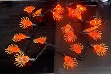 Halloween String of 20 Plus 1 Extra Orange Spider Lights Plug In Spooky M1