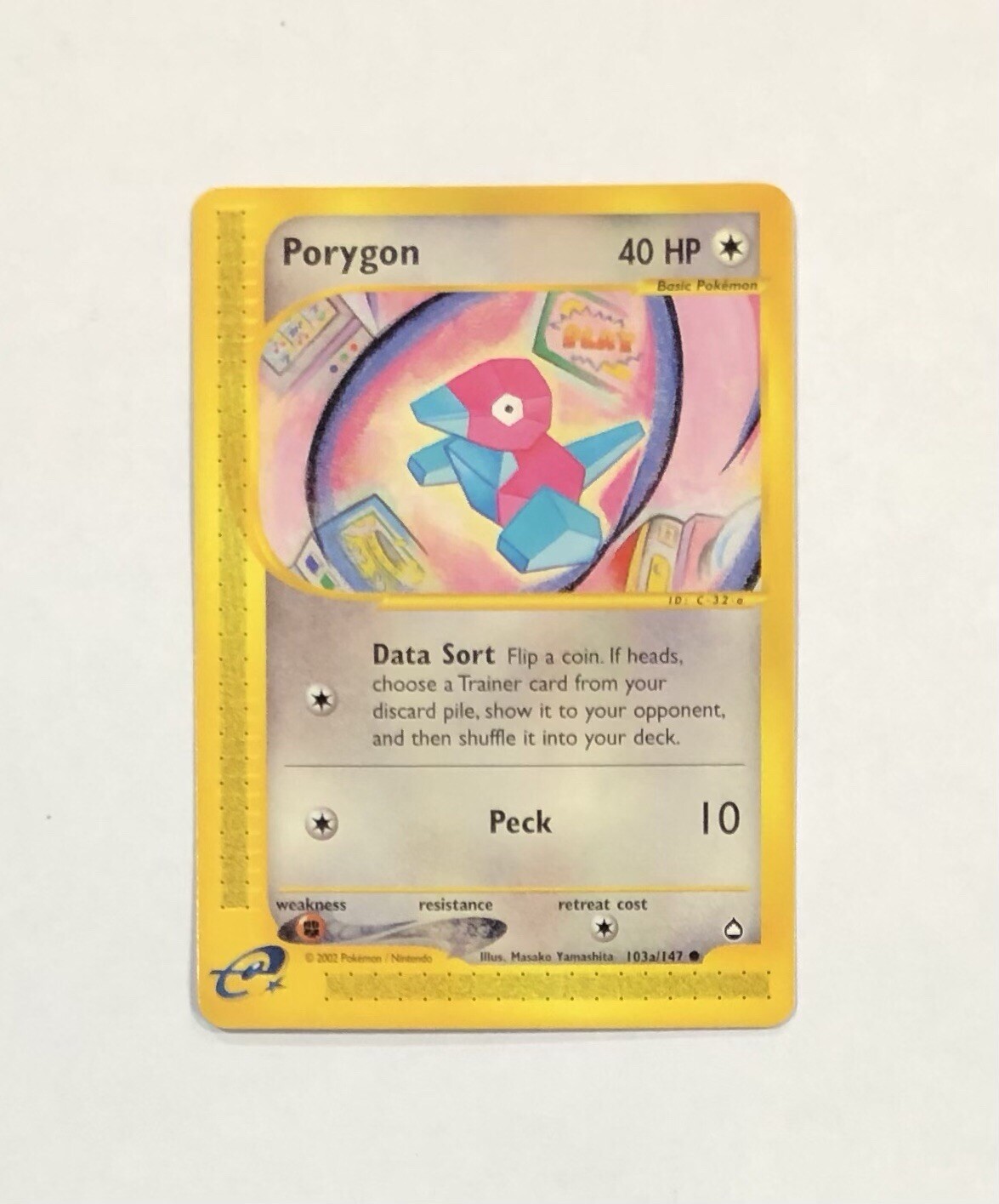 Pokémon PORYGON 103a/147 Aquapolis Common TCG NM e-Reader Unlimited Regular