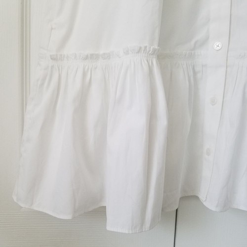 J. Crew Amelia Shirtdress Cotton Poplin Size M Ruffle Trim White NWT BY923 - Picture 3 of 7