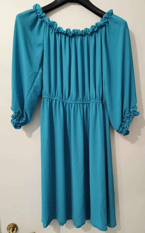 MAGLIA / ABITO / VESTITO Estivo Elasticizzato - Color VERDE ACQUA - Taglia Unica - Immagine 2 di 4