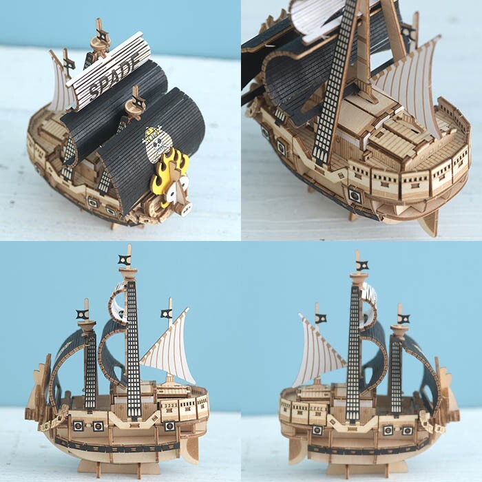 One Piece Pirate ship of the Spade Pirates Wooden 3D Puzzle