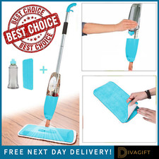 BLUE SPRAY MOP MICROFIBRE WATER SPRAYING FLOOR CLEANER FOR KITCHEN TILES 700ML