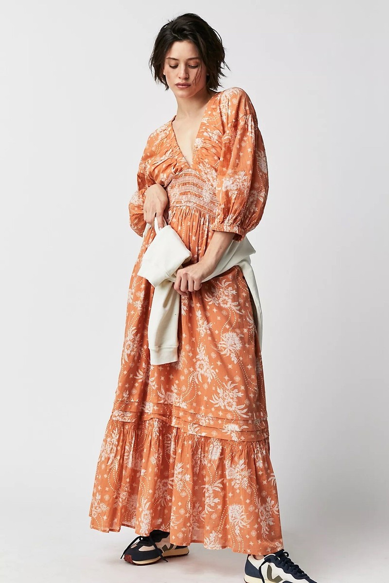 chinese dress ladies Free People Golden Hour Maxi Egyptian Palm Combo MD (Women's 8-10) at  Amazon Women's Clothing store main image 0