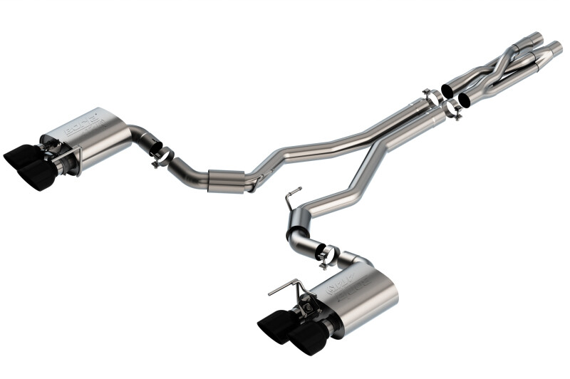 Borla 3in ATAK CatBack Exhaust 2020 Ford GT500 5.2L Black Chrome Tips