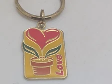 Heart Growing out of  Plant Pot Keychain "Love"