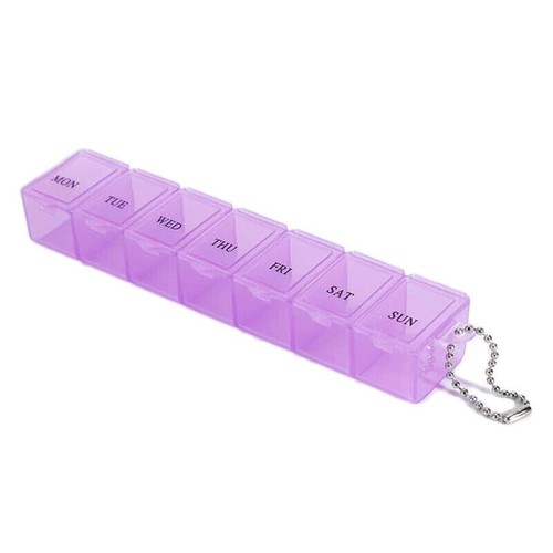 4pcs - 6" Weekly 7 Days Medicine Storage Pill Box Organizer Container Case Pink - Picture 2 of 5
