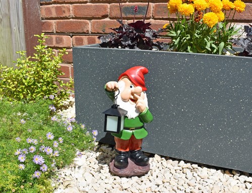Gnome Garden Ornament Fairy Dwarf Statue LED Solar Lantern Light Décor UK GIFTS - Picture 55 of 61