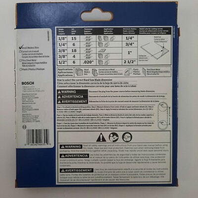 Bosch BS5912-6H Band Saw Blade – 59-1/2 X 3/8 X 6 TPI Heavy-Duty For Wood Cutting