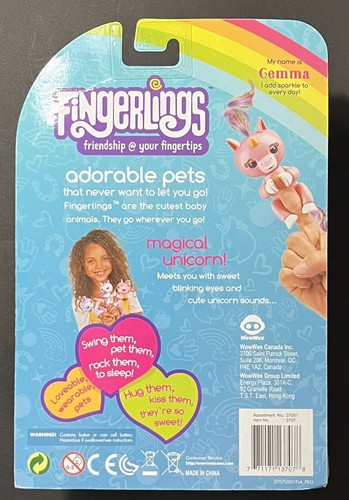 Juguete interactivo amigable Gemma Light Up Unicorn Fingerlings WooWee nuevo sellado - Imagen 6 de 6