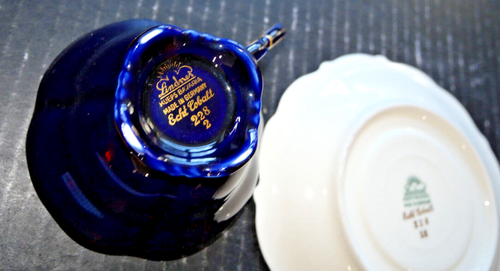 Platillo Lindner Bavaria Auténtico Cobalto 228 13 tazas Alemania azul cobalto dorado - Imagen 7 de 7