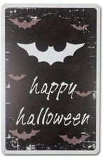 Happy Halloween Black Metal Tin Sign Wall Hanging Decor