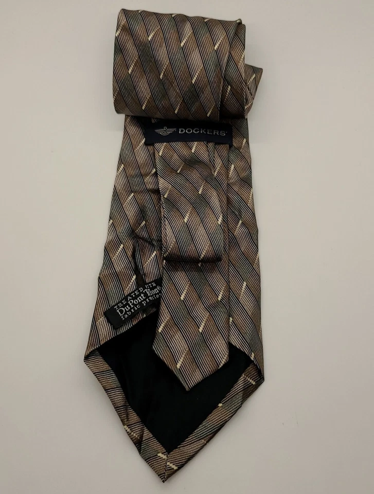 Dockers мужской галстук 100% шелк мужской шеи галстук Dupont тефлоновый зеленый 57 «L 4» W новый без ЯРЛЫКОВ - Изображение 2 из 4