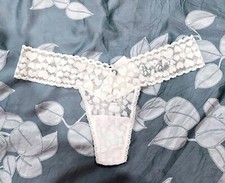 Victoria's Secret "I Do" Collection Bride Lace Wedding Thong SIZE SMALL