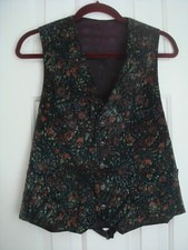 VINTAGE GUY LAROCHE FLORAL VELOUR VEST size SMALL 