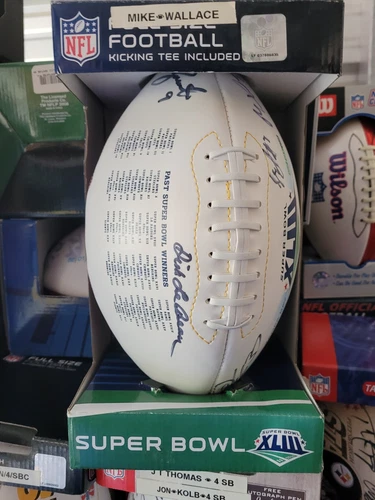 Pittsburgh Steelers autographed signed football SB XLIII Wallace,Le Beau,Lake,