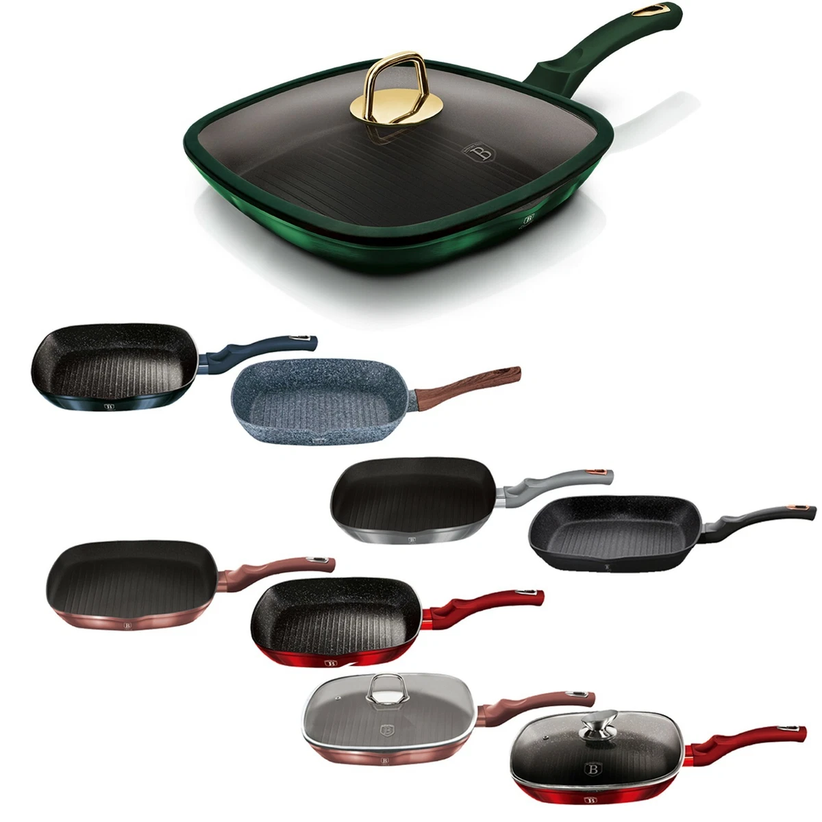 Sartén cuadrada Berlinger Haus 28 cm freír mármol plancha antiadherente filete