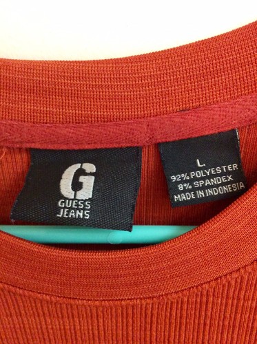 Camiseta vaquera para hombre Guess talla grande naranja manga corta - Imagen 3 de 5