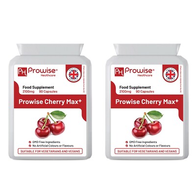 Cherry Max+ 2100mg Montmorency Kirsche hinzugefügt mit Schwarzkirsche Kapseln 2er Pack
