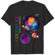 Coldplay Music of the Spheres Tour 2023 Black T-Shirt Gift Fans Music