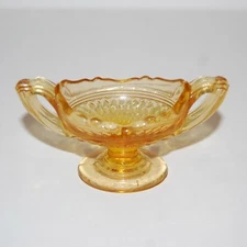 Summit Art Glass (Cambridge) Mt. Vernon Pedestal Urn Salt ~ Yellow UV Reactive