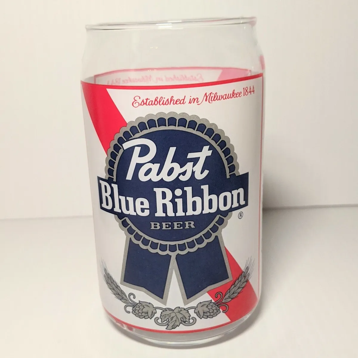 Pabst Blue Ribbon Beer Can Shaped Glass, 16 oz.