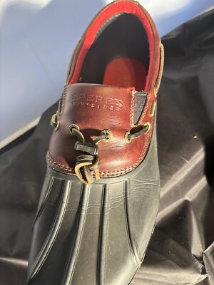Sperry Waterproof Rubber Slip-On in Black and Amaretto  display picture 3