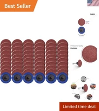 Durable 60 Grit Quick Change Roll Lock Discs - 60-Pack for Metal Surface Prep