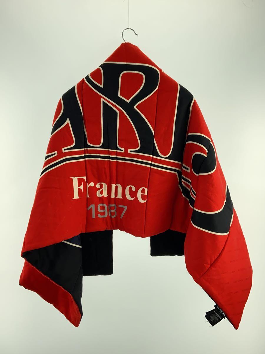 BALENCIAGA Padded Scarf Stole Silk Red× Black 486448 453B7 BALENCIAGA Padded Scarf Stole Silk Red× Black 486448 453B7