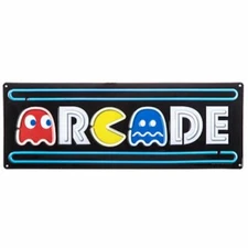 PAC MAN MS ARCADE GAME METAL COOL SIGN VINTAGE LOOK VIDEO PINBALL COIN AMUSEMENT