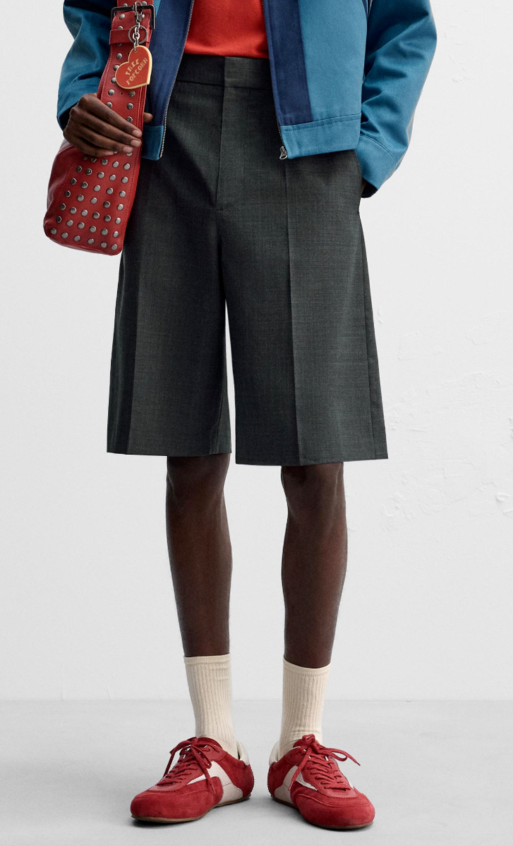 Zara x Harry Lambert Loose Fit Bermuda Shorts Grey Size W31 W34