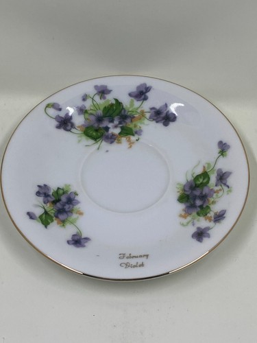 Taza de té y platillo Norcrest vintage - violeta de febrero - fina china púrpura antigua - Imagen 3 de 10
