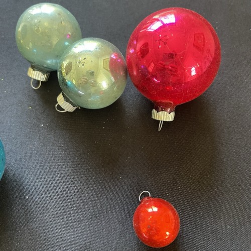Christmas Ball Ornament Mercury Glass Assortment Solid Colors Holiday 12 Vintage - Picture 6 of 7
