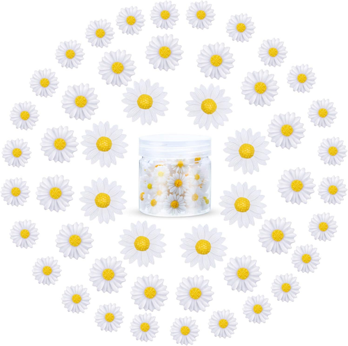 50 Pcs Flatback Resin Daisy Flowers Daisy Flower Epoxy Beads Charms Mini Decorat - Picture 12 of 12